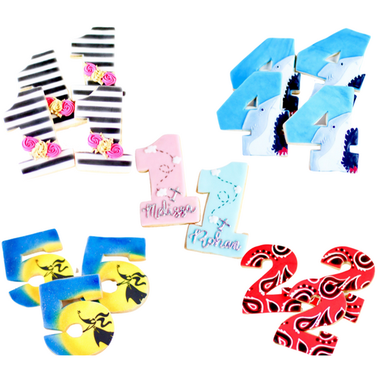 Themed Birthday Number and Letter Cookies