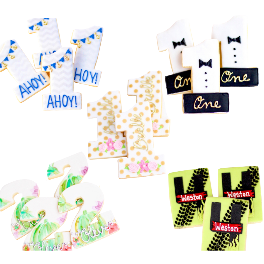 Themed Birthday Number and Letter Cookies