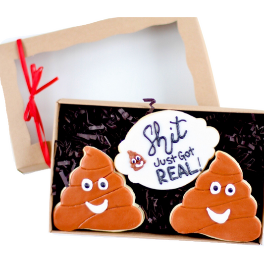 3 Ct. Shit Just Got Real Cookie Gift Box Set
