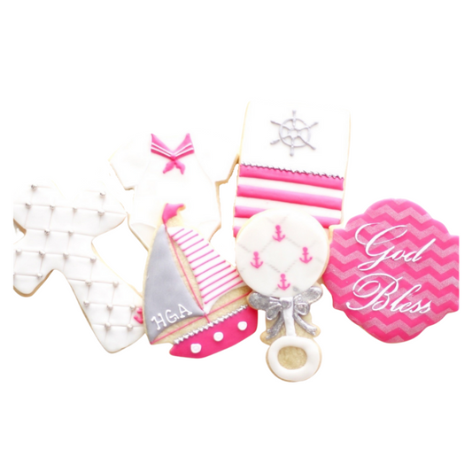 Baptismal Nautical Baby Cookie Set