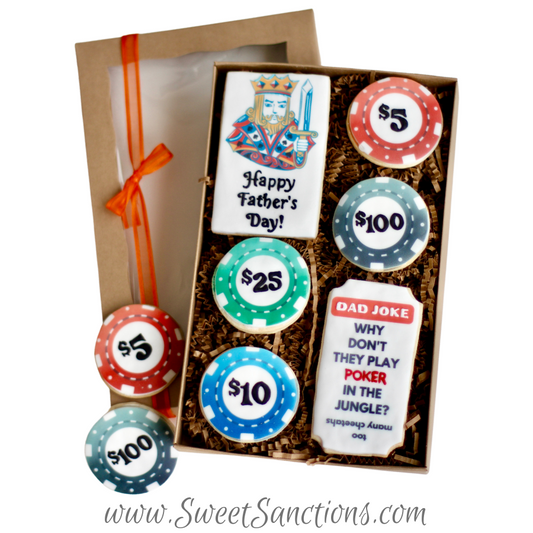 6 Ct. Father's Day Poker Cookie Gift Box Set