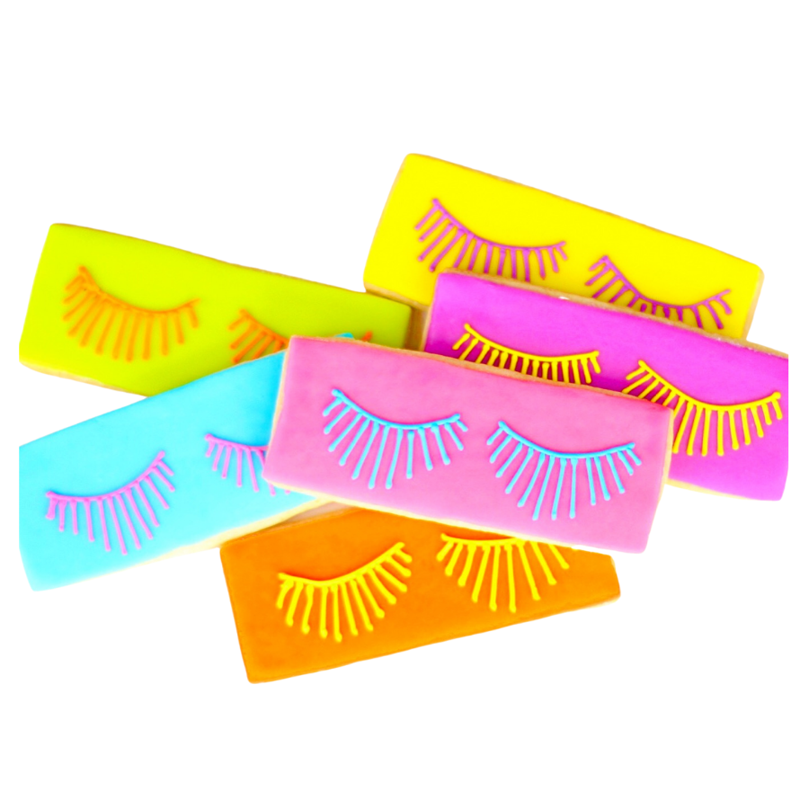 Neon Eyelash Cookies