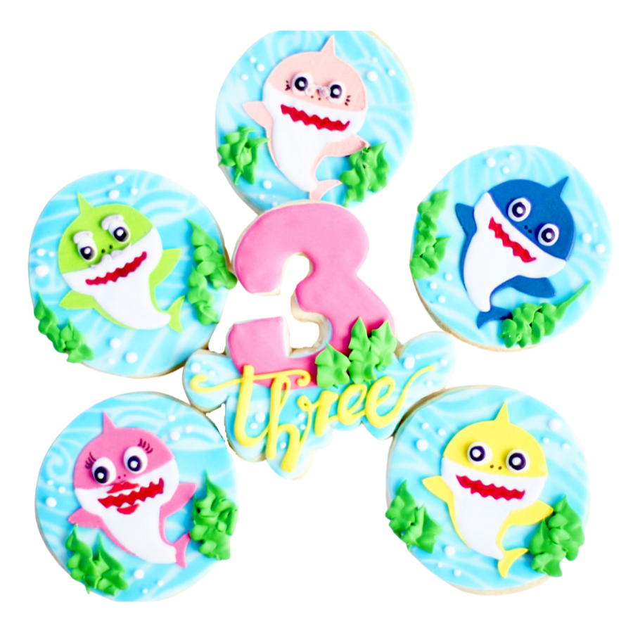 Shark Baby Birthday Cookie Set