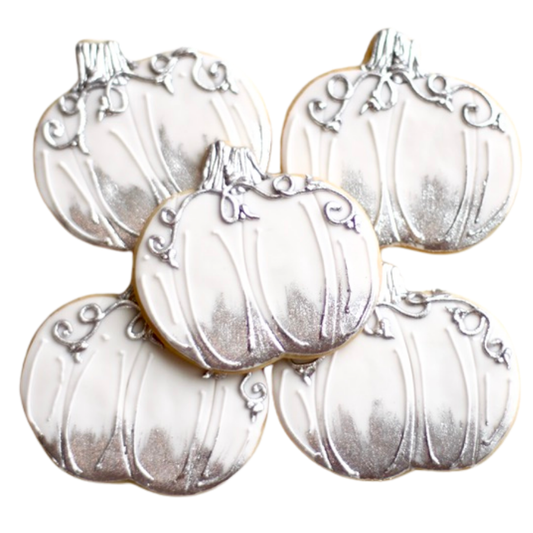 Gold Brushed Pumpkin Cookie Set
