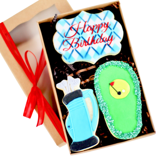 3 Ct. Golf Birthday Boxed Cookie Set