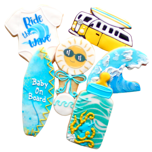 Baby on Surfboard Cookie Set