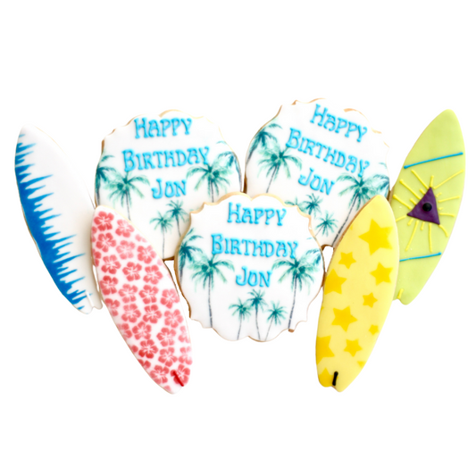 Tropical Surf Birthday Cookie Set
