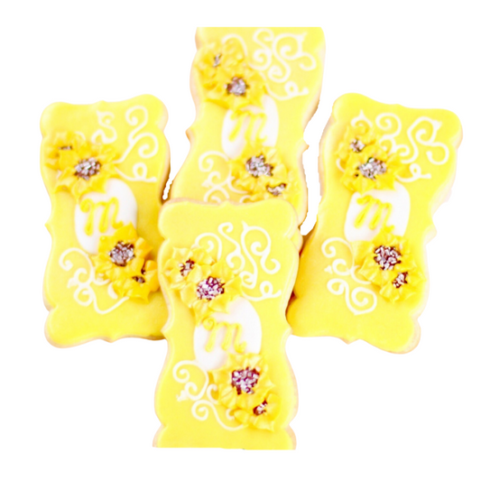 Monogrammed Sunflower Cookies