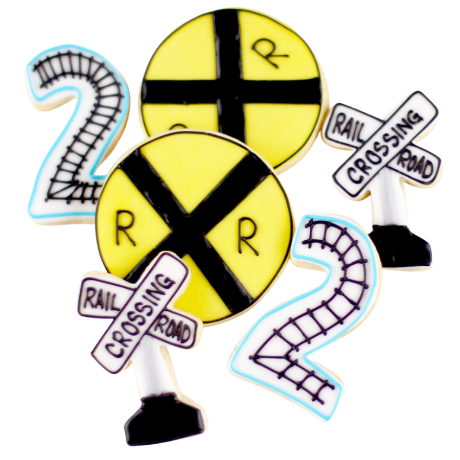 Birthday Railroad Crossing Cookie Set