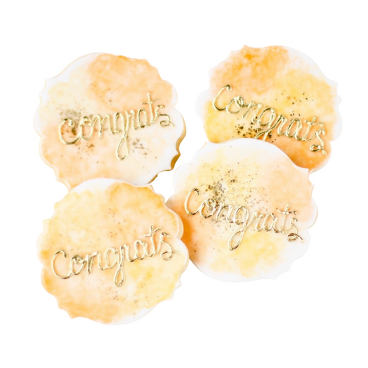 Floral Watercolor Message Plaque Cookies