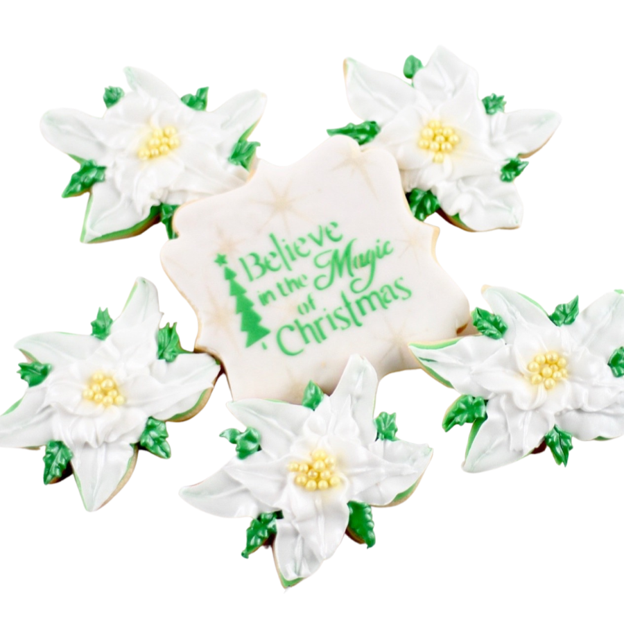 Christmas Poinsettia Cookie Set