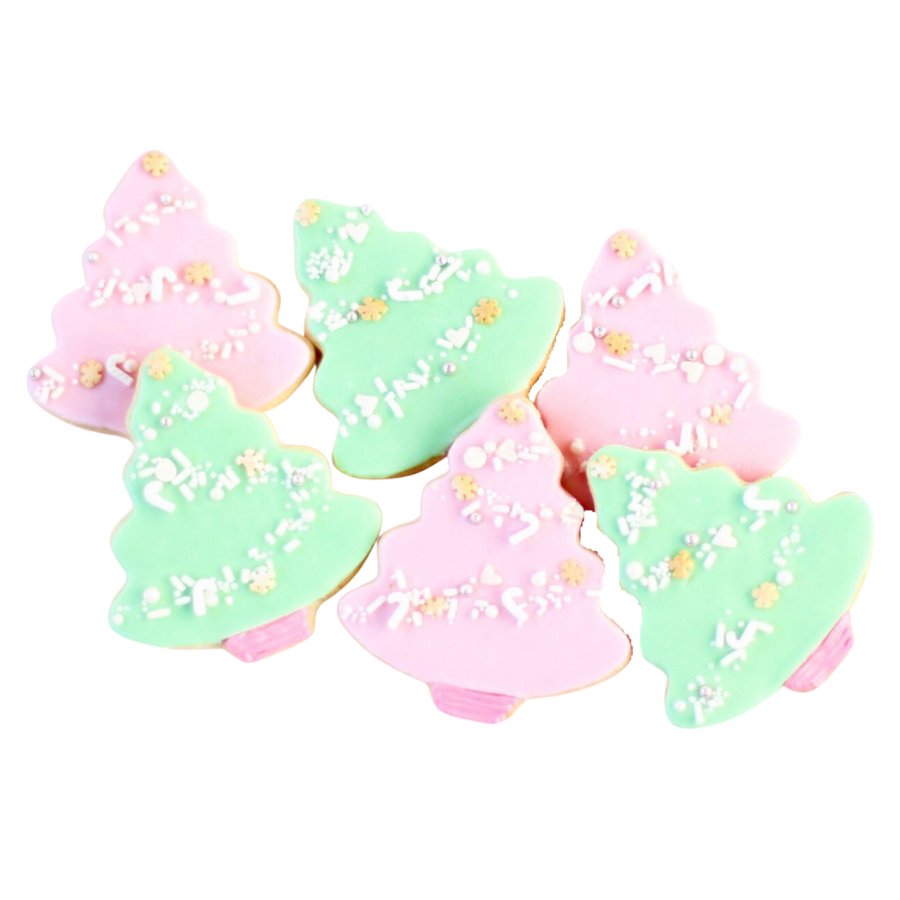 Pastel Evergreen Tree Cookies