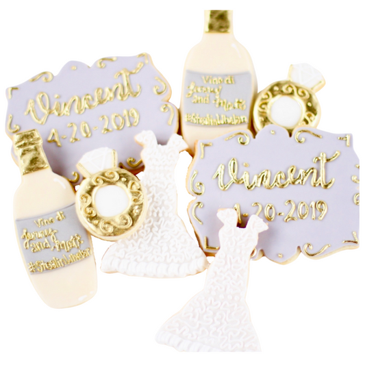 Wine Bridal Cookie Set