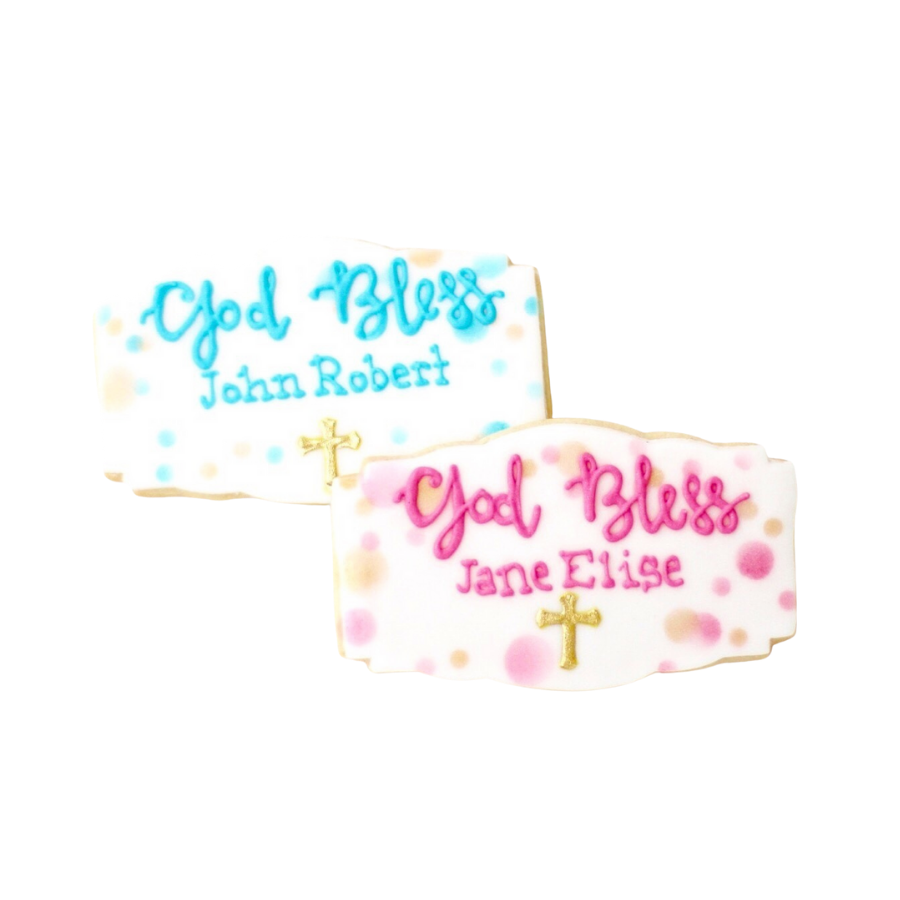 God Bless Name Plaque Cookies