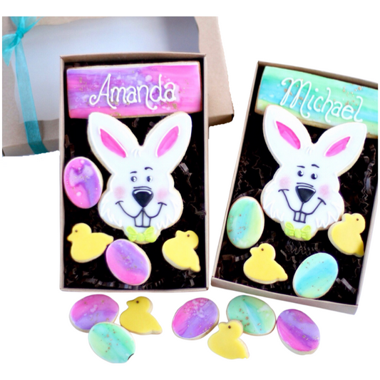 6 Ct. Personalized Easter Bunny Cookie Boxed Set!