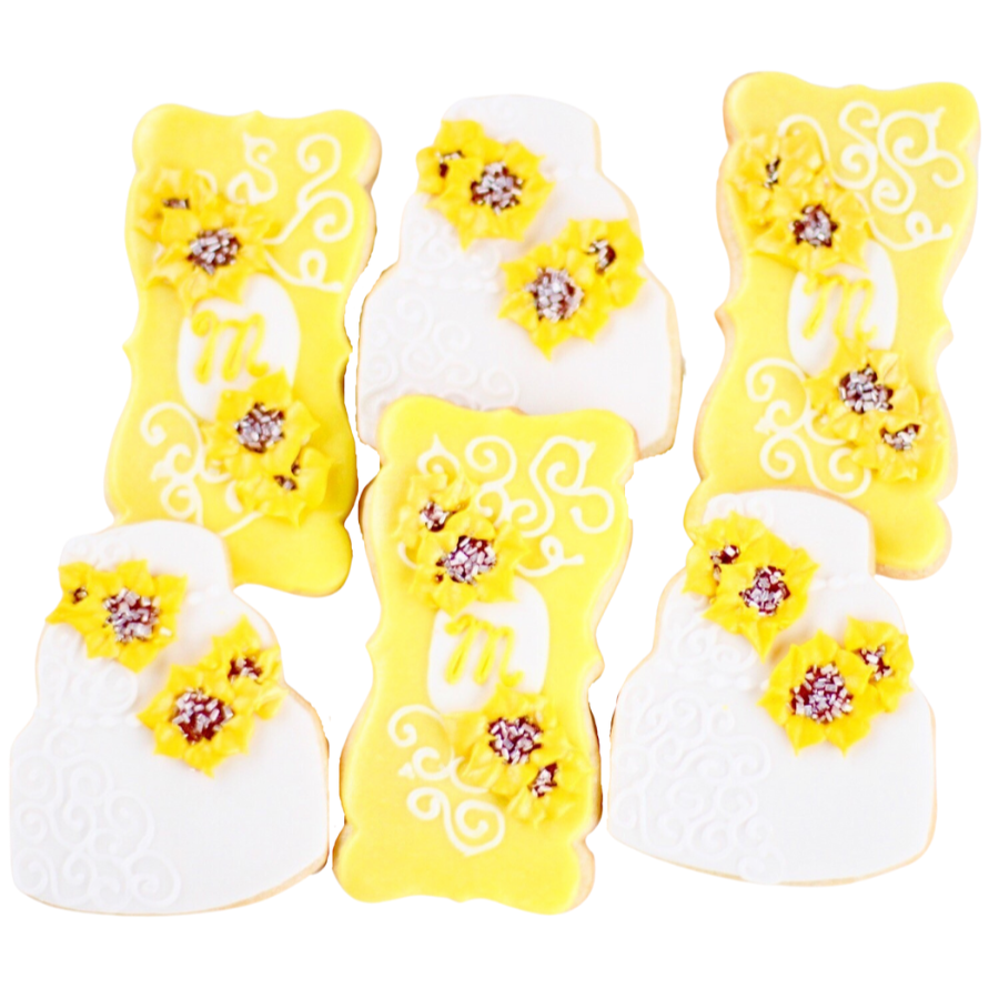 Sunflower Wedding Cookie Set