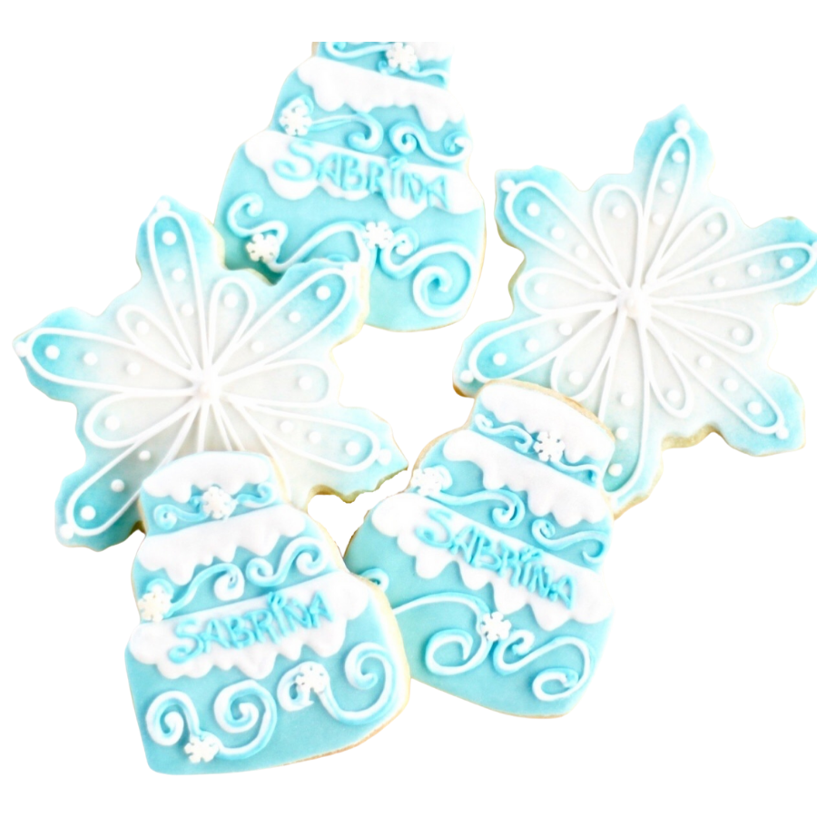 Winter Birthday Cake Cookie Set