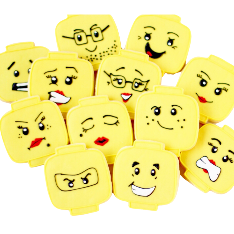 Building Block Head Cookies