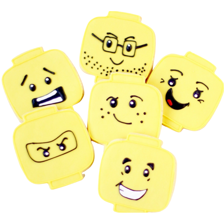Building Block Head Cookies