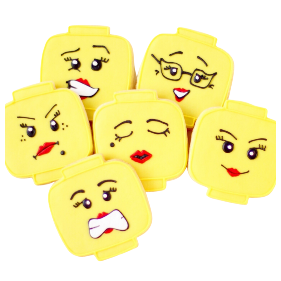 Building Block Head Cookies