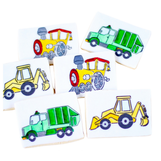 Watercolor Utility Vehicle Cookies
