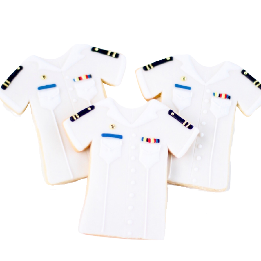 Navy Officer Shirt Cookies
