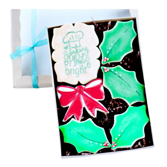 6 Pc. Baking Spirits Bright Holly Cookie Gift Box Set
