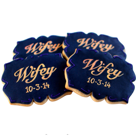 Wedding Date Plaque Cookies