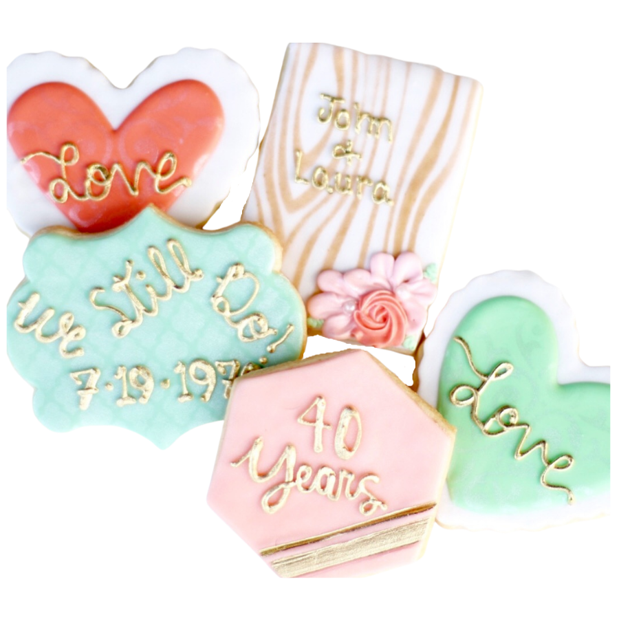 Rustic Anniversary Cookie Set