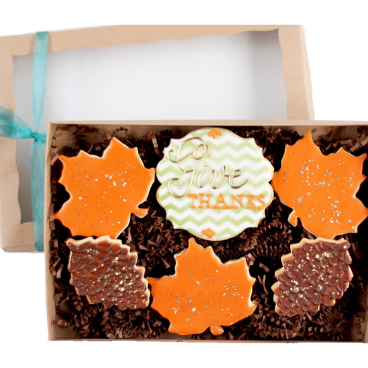 6 Ct. “Give Thanks” Fall Leaf Cookie Gift Box Set