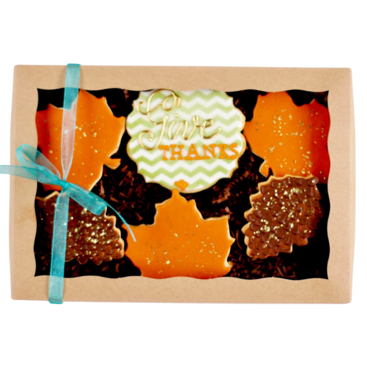 6 Ct. “Give Thanks” Fall Leaf Cookie Gift Box Set