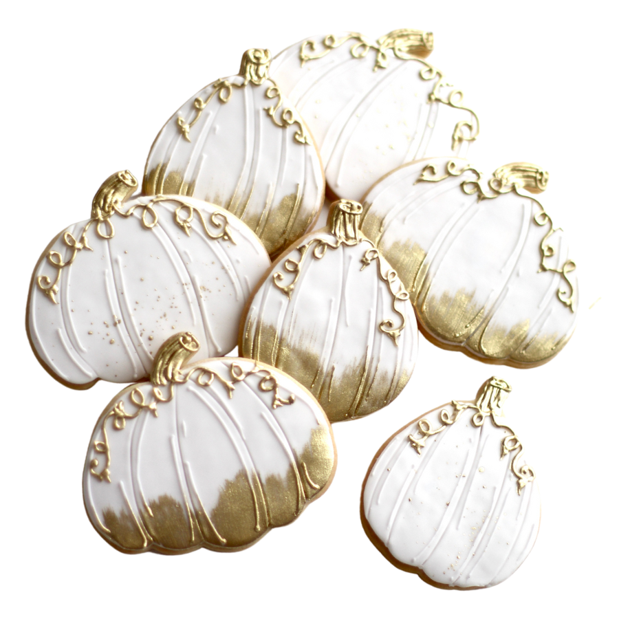 Gold Brushed Pumpkin Cookie Set
