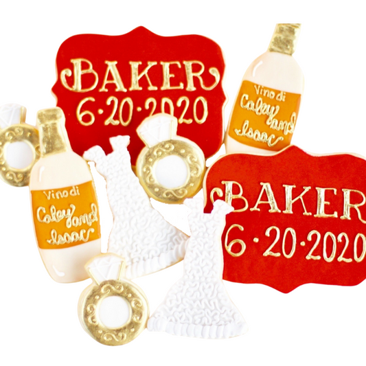 Wine Bridal Cookie Set