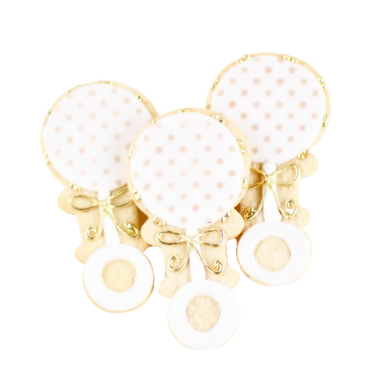 Polka Dot Baby Rattle Cookies