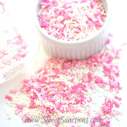 Breast Cancer Sprinkles for Dessert, Cake and Cupcake Confetti Toppers