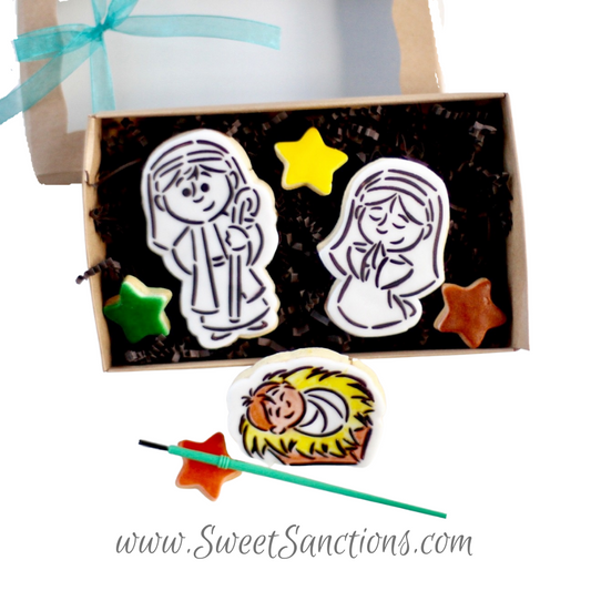 Holy Family Nativity Gift Box Cookies