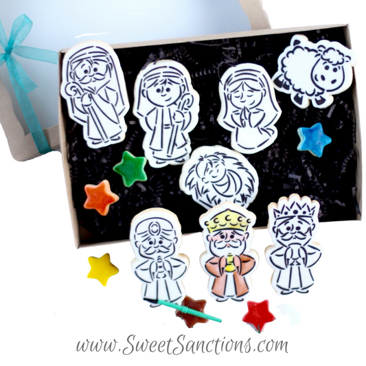 Nativity Paint Your Own Gift Box Cookies