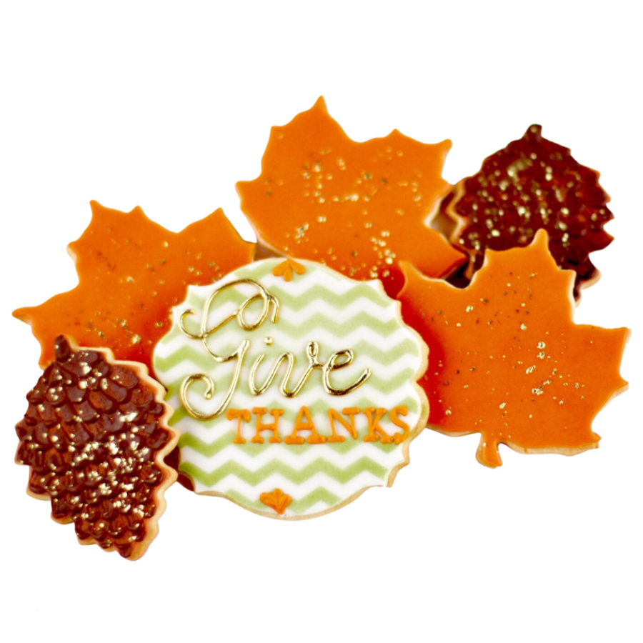 Give Thanks Fall Leaf Cookie Set