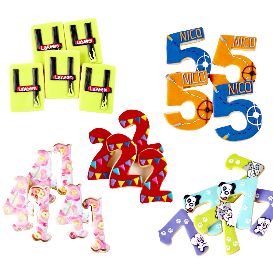 Themed Birthday Number and Letter Cookies