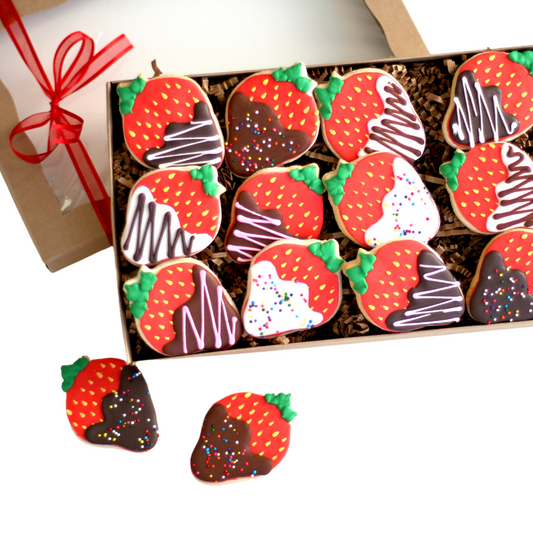 Chocolate Covered Strawberry Cookie Gift Box Set