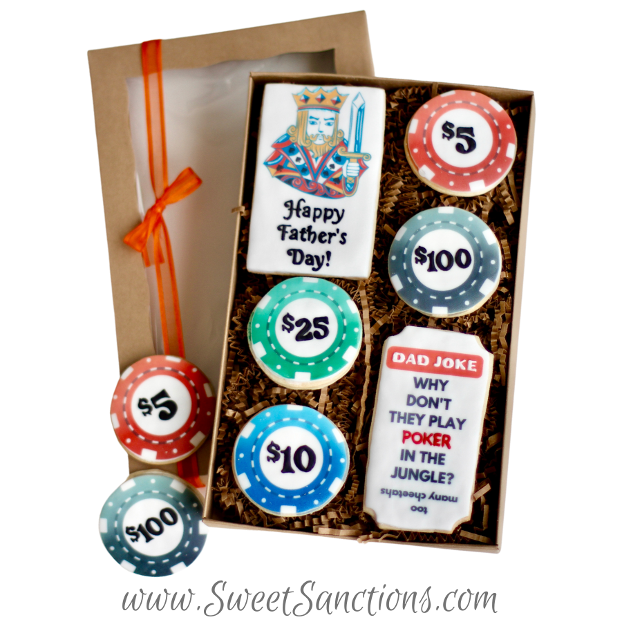 6 Ct. Father's Day Poker Cookie Gift Box Set