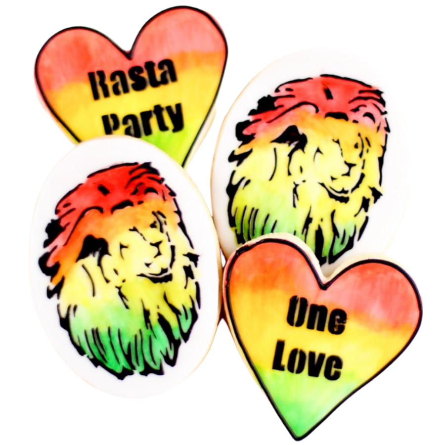 One Love Rasta Lion Cookie Set