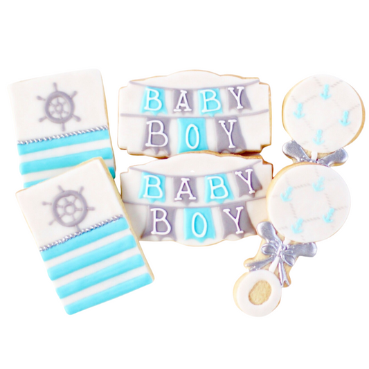 Nautical Baby Banner Cookie Set