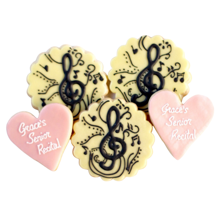Clef and Heart Music Cookie Set