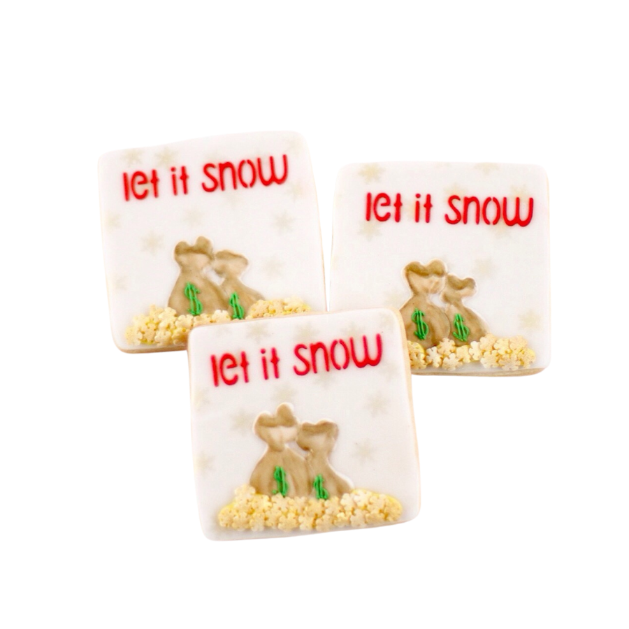 Let It Snow Gold Accounting Cookies