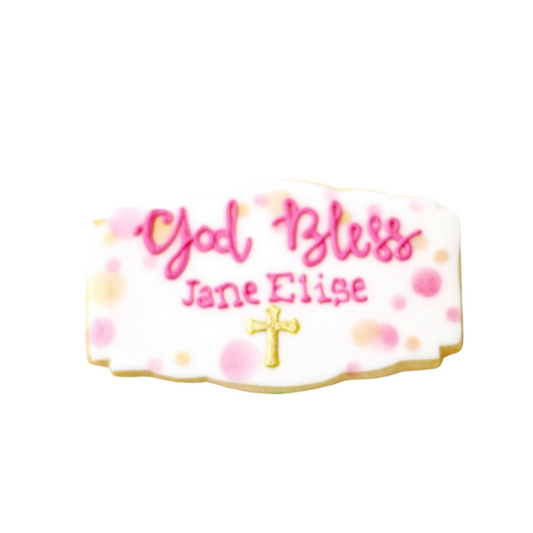 God Bless Name Plaque Cookies