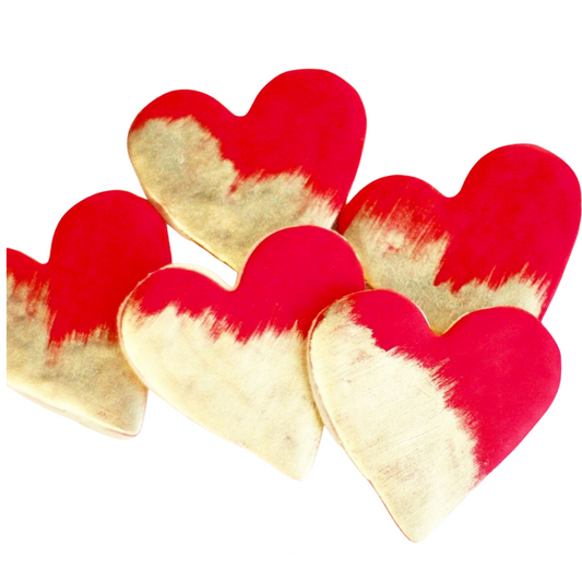 Red and Gold Heart Cookies