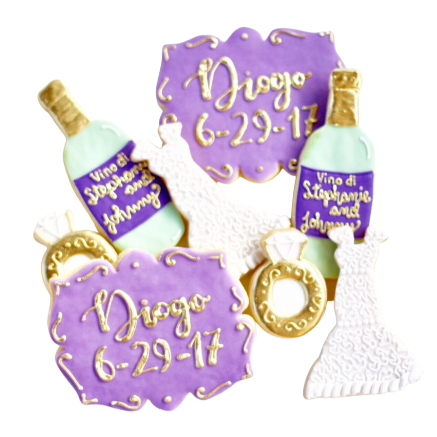 Wine Bridal Cookie Set