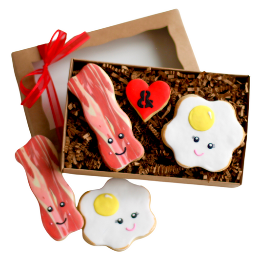 3 Ct. “We Go Together Like” Bacon and Eggs Cookie Gift Box Set