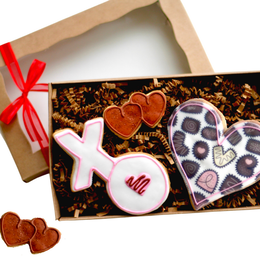 3 Pc. XO Valentine Cookie Gift Box Set